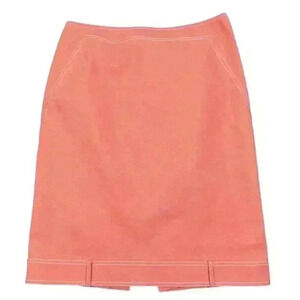 Carlisle Peach Cotton Stretch Pencil Skirt Size 10 Lined Classic Work Chic
